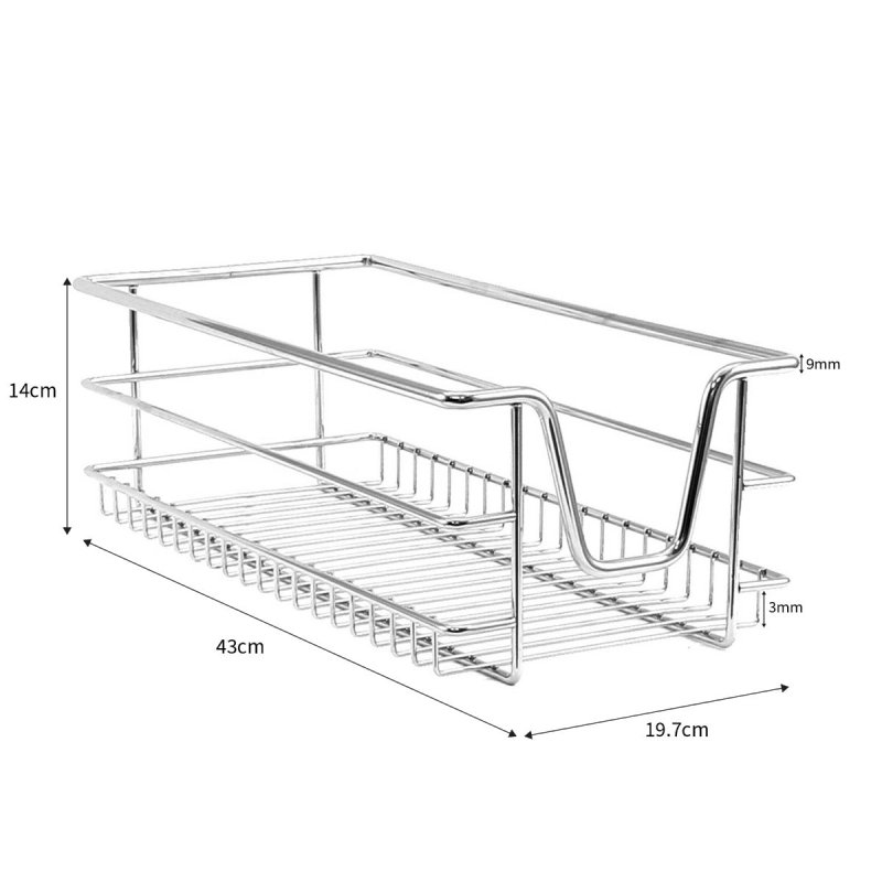 KuKoo 4 x Kitchen Pull Out Soft Close Baskets, 300mm Wide Cabinet, Slide Out Wire Storage Drawers
