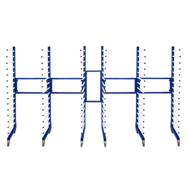 Combi Spray Drying Rack Trolley x 3 & 2 x 2 Way Connector Joining Kit Paint Shop Dry Storage 4 Heavy Duty 360 Degree Castors Mobile 15 Layers Per Rack 25kg Per Layer 375kg Capacity Adjustable Width