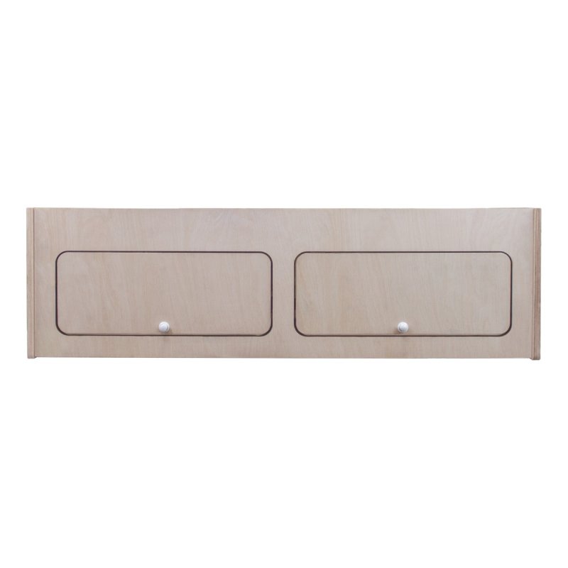 Campervan Overhead Cabinet 2 Door Top Locker Central Divider Camper Van Furniture Storage Lightweight Solid Birch Plywood Unpainted Soft Close Hinges Push Button Locks Pre Drilled Holes Fixing Kit