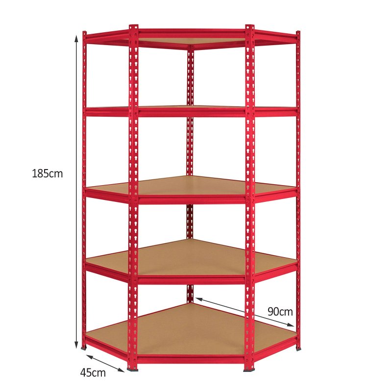 1 x Z-Rax Corner Garage Racking Unit & 2 x Single Racking Storage Units / 5 Steel & MDF Shelves / 3975kg capacity / 4925kg per shelf / Free Rubber Mallet