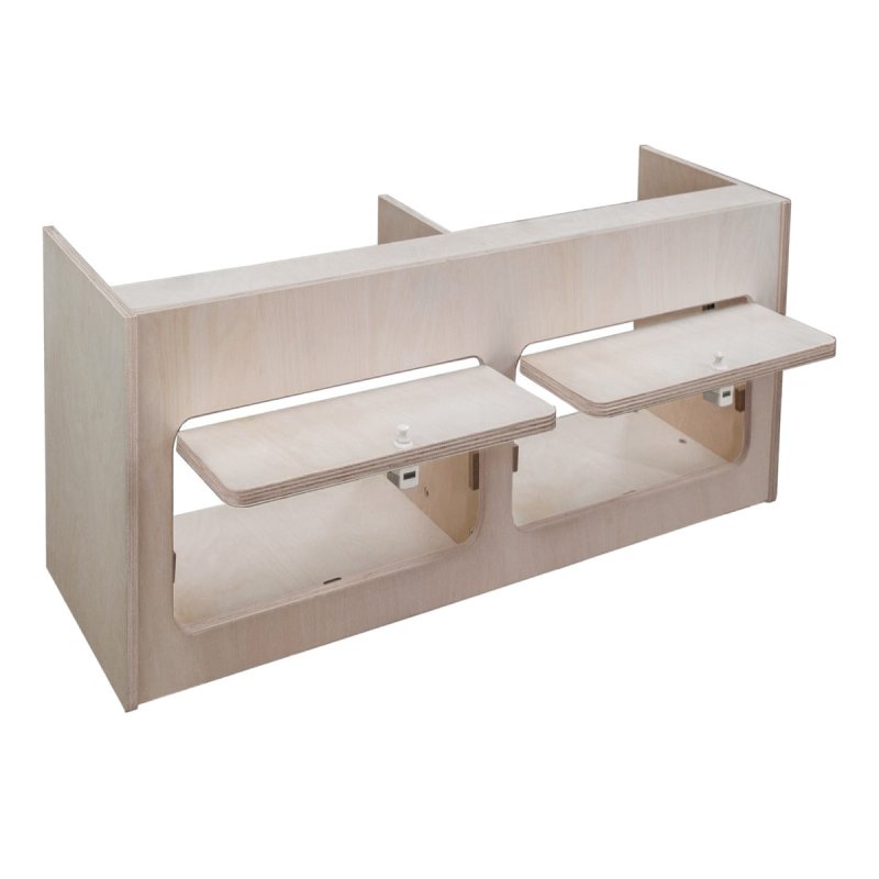 Campervan Overhead Cabinet 2 Door Top Locker Central Divider Camper Van Furniture Storage Lightweight Solid Birch Plywood Unpainted Soft Close Hinges Push Button Locks Pre Drilled Holes Fixing Kit