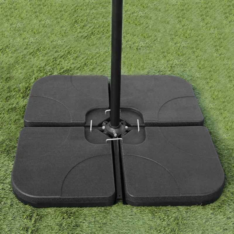 Monster Shop Dark Grey Cantilever Parasol Base Garden Patio Outdoor Umbrella Weight Stand Sand Water Filled Garden Furniture 105cm x 105cm x 7cm