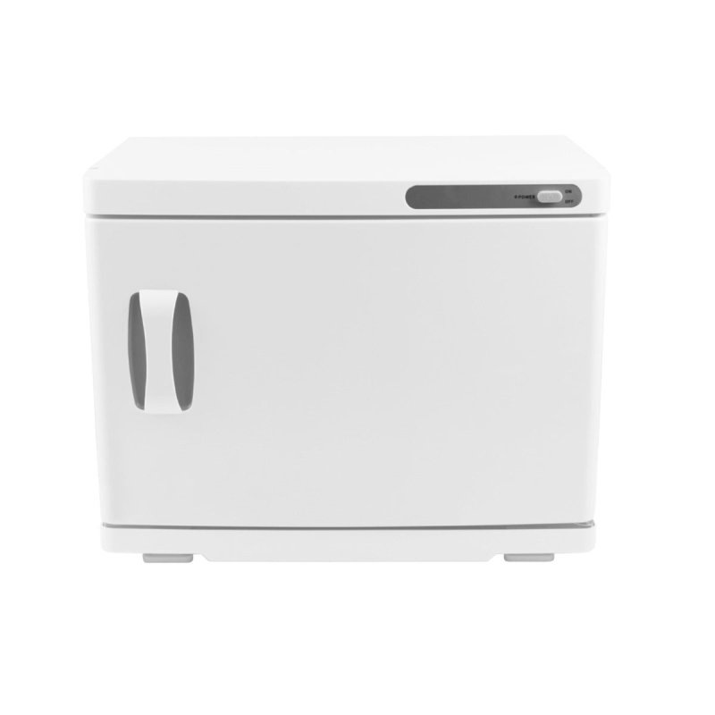 Hot Towel Warmer White 23L Cabinet Heater UV Steriliser Disinfection Facial Salon Beauty Spa Gym Bathroom Home Equipment Stainless Steel Electric 2 Removable Shelves Drip Tray 200W 2 x FREE Tongs