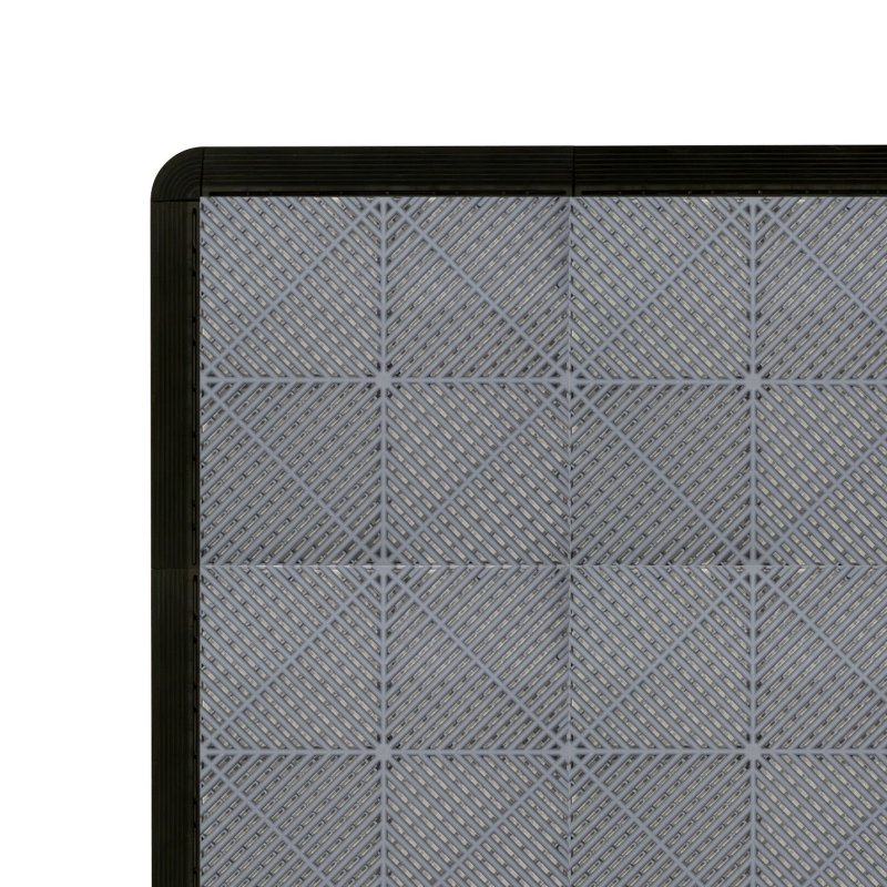 Vented Modular Interlocking Flooring Tiles & Edges 120 x Grey Single Garage Heavy Duty Floor Mat Showroom Workshop Outdoor Polypropylene Anti Slip Weather Resistant Drainage Channels 3.2m x 6m 19.2m2