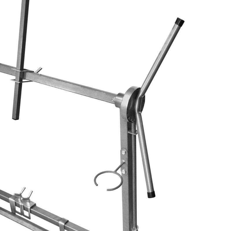 Rotating Paint Panel Stand Large Panelstand Rack Body Shop Car Repair Garage Mobile Wheels 180 Degree Rotation 300kg Load Capacity 6 Arms 4 x Hooks & 2 x Extra Long Bars Stable Sturdy Steel Silver