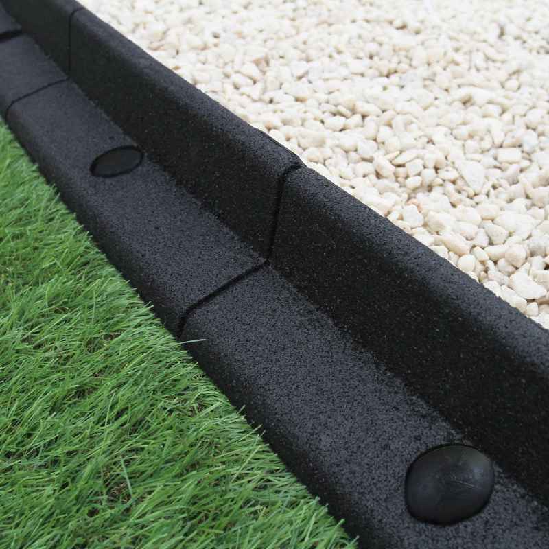 Flexible Lawn Edging Garden Border Grass Pathways Path Edge Vegetable Plot Flowerbed Raised Borders Rubber Artificial Grass Black | Pack of 30 x 1.2m