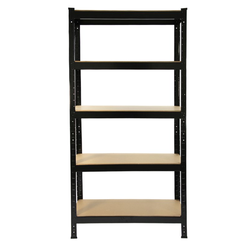2 x Black Racking Bay Unit 5 Tier Heavy Duty Steel Metal 150kg capacity Per Shelf Garage Shelves Storage Warehouse Shed Workshop Boltless Shelving 75cm x 150cm x 30cm