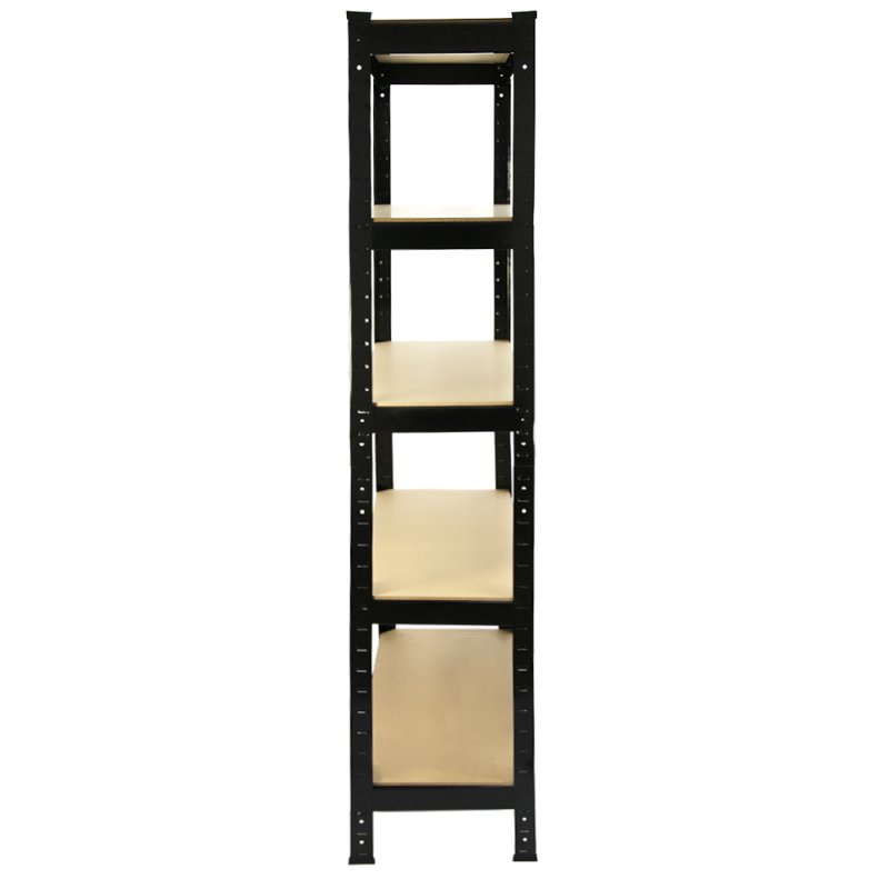 2 x Black Racking Bay Unit 5 Tier Heavy Duty Steel Metal 150kg capacity Per Shelf Garage Shelves Storage Warehouse Shed Workshop Boltless Shelving 75cm x 150cm x 30cm