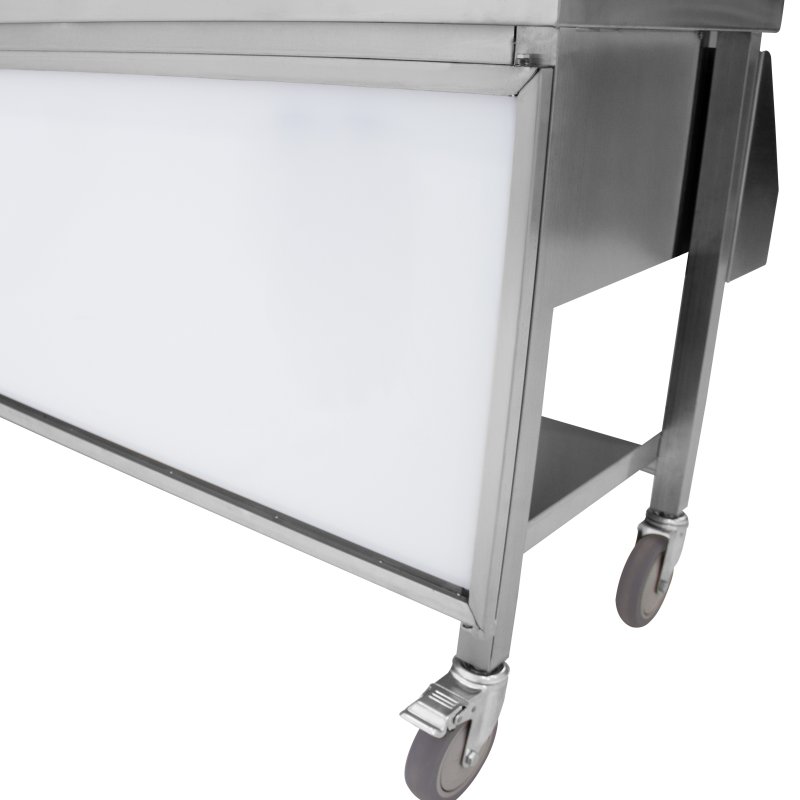 Mobile Cocktail Bar Station Stainless Steel Event Prep Serving Counter Wheels Insulated Ice Wells Shelves Sink Mixer Tap Speed Rail Gastro Pots Knife Holder Whiteboard Boston Shaker Magnets & Erasers