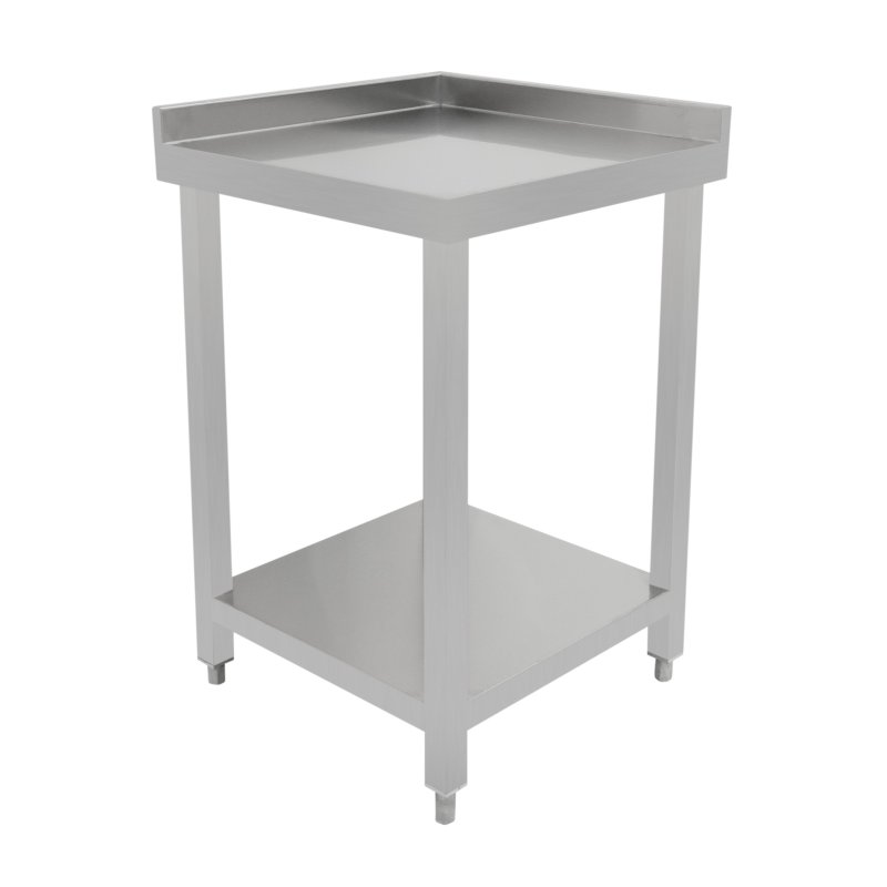 Modular Cocktail Bar Corner Unit With 5cm Splashback 85 x 55 x 55cm 2 Tier Shelf Worktop Prep Workstation Heavy Duty Stainless Steel Adjustable Feet Bar Station Link 2 x Brackets Included