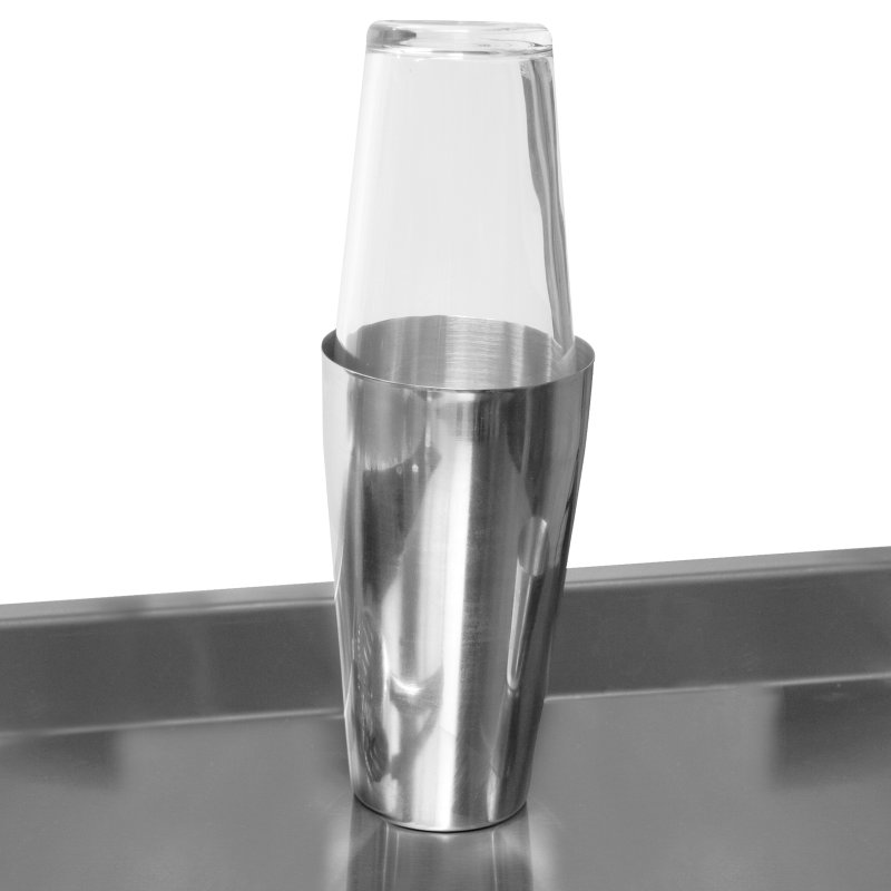 Cocktail Bar Station Ice Well & Modular Corner Unit Stainless Steel Workstation Sink Mixer Tap Speed Rail Removable Dividers Bin Void Splashback Adjustable Feet 2 Connector Brackets & Cocktail Shaker