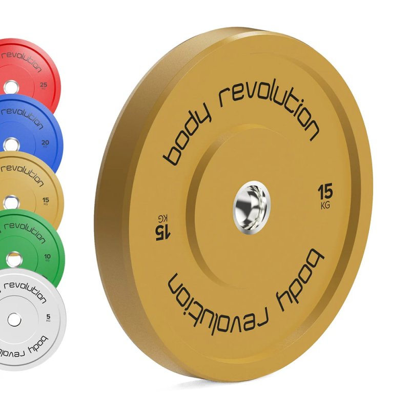 Body Revolution Olympic Bumper Plates 60kg set (2 x 5kg) + (2 x 10kg) + (2 x 15kg)