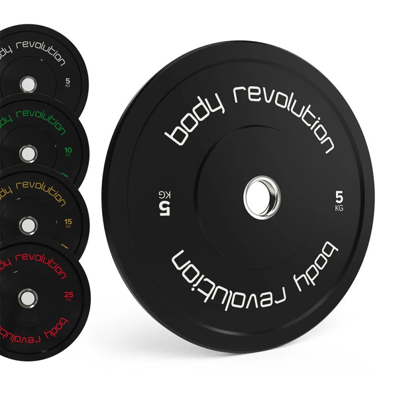 Olympic Bumper Plates Black 60kg set (2 x 5kg) + (2 x 10kg) + (2 x 15kg)