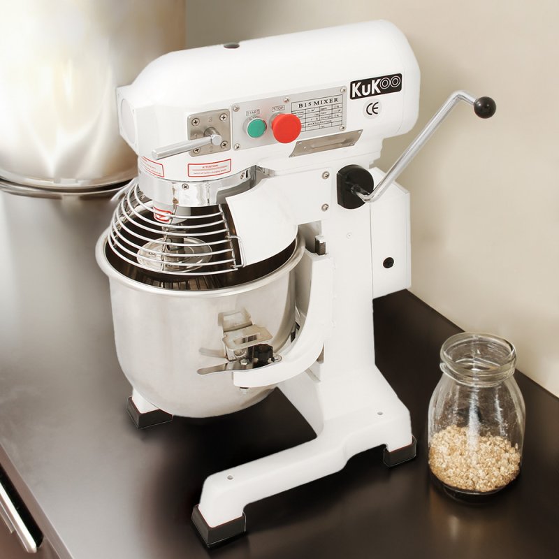 KuKoo Commercial 15 Litre Planetary Food Mixer, Bakery Equipment, Stand Mixer, 3 Speed, 220V