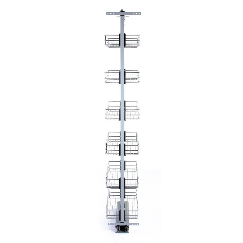 KuKoo Pull Out Kitchen Larders, 46cm D, 190-220cm H, Soft Close Slide Out, Storage Cabinet Wire Baskets
