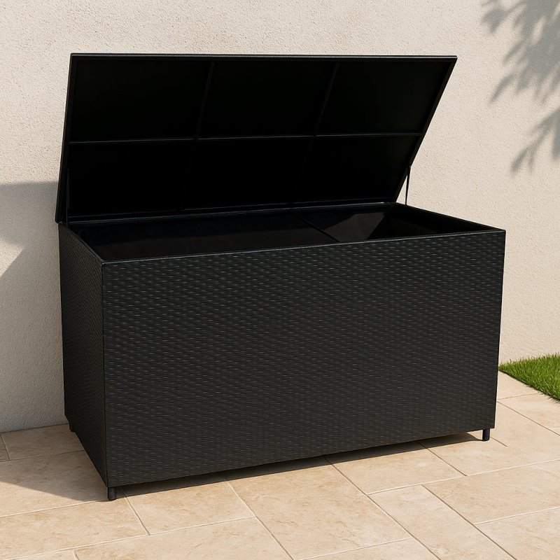 Rattan Cushion Storage Box 700L - Black