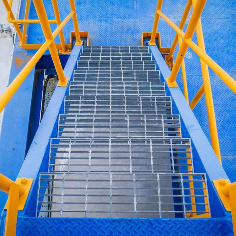 Galvanised Grating Floor Forge Walkway Mesh Floor Panel Grid Drainage Gutter Vent Heavy Duty Weatherproof Steel Zinc Coated 800mm x 270mm x 30mm 4mm Metal Thickness 216kg Load Capacity