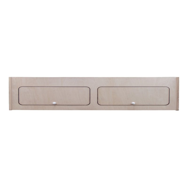 Campervan Overhead Cabinet 2 Door Top Locker Central Divider Camper Van Furniture Storage Lightweight Solid Birch Plywood Unpainted Soft Close Hinges Push Button Locks Pre Drilled Holes Fixing Kit
