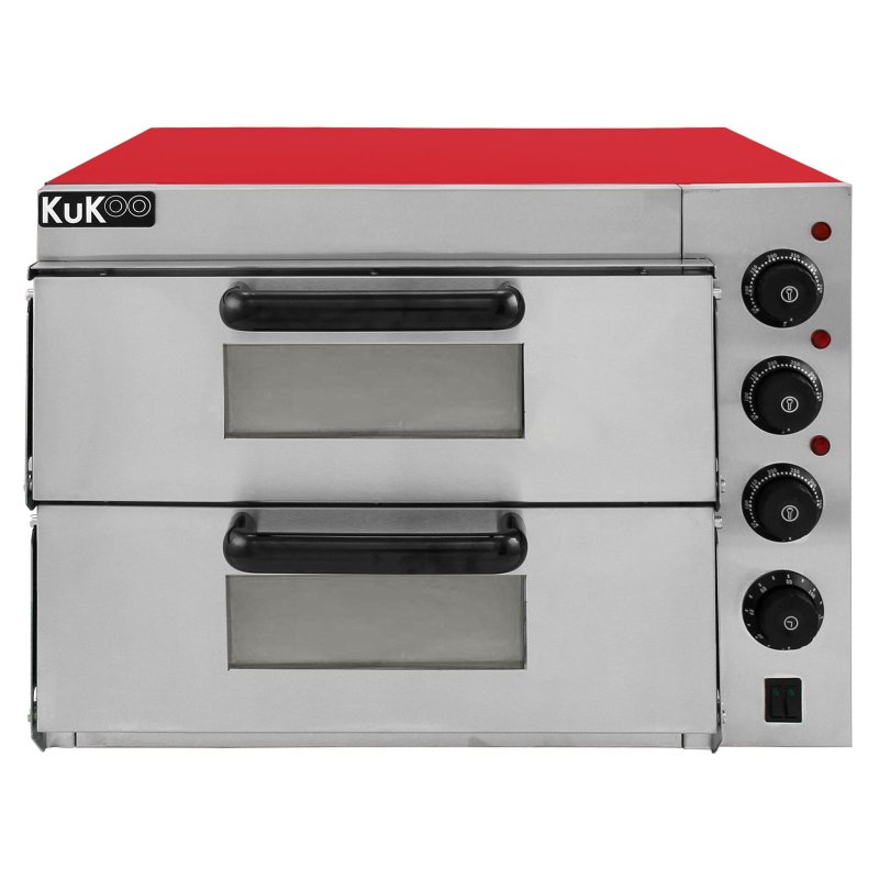 Electric Pizza Oven with Audible Timer & Twin Deck Firebrick / Commercial Baking & Grilling