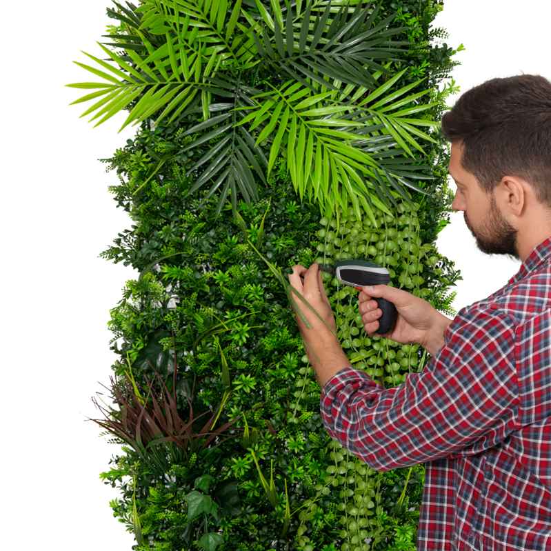 Artificial Plant Wall Panel 50 x 150cm Alina Living Foliage Greenery Tiles Indoor Outdoor Weather & UV Resistant Grass Fence Faux Hedge Privacy Backdrop Garden Home Decor Snap & Lock Fixings Included