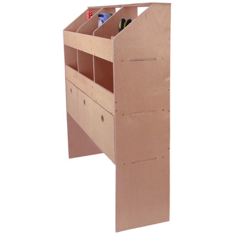 Monster Racking Wooden Van Rack System / 6 Pigeon Hole & 3 Drawers Plywood Shelving / 102cm x 120cm x 30cm, Plywood