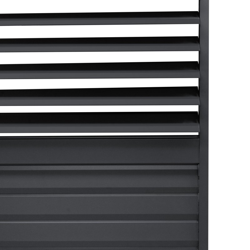 Anthracite Aluminium Pergola With 2 x Shutter Panels - 3m x 3m