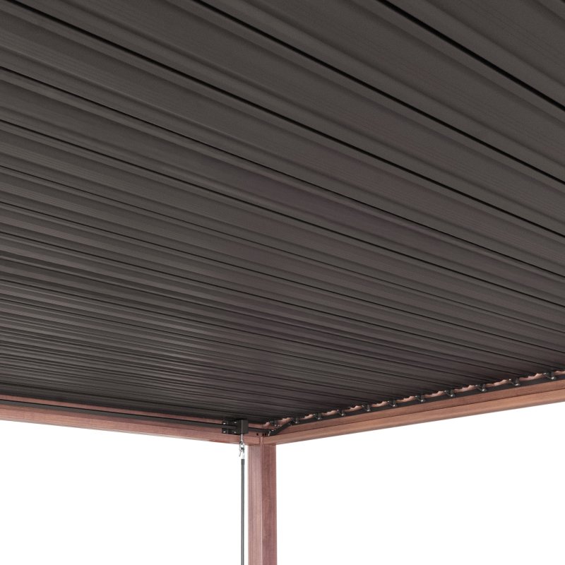 Wood Effect Aluminium Pergola 3m x 3m