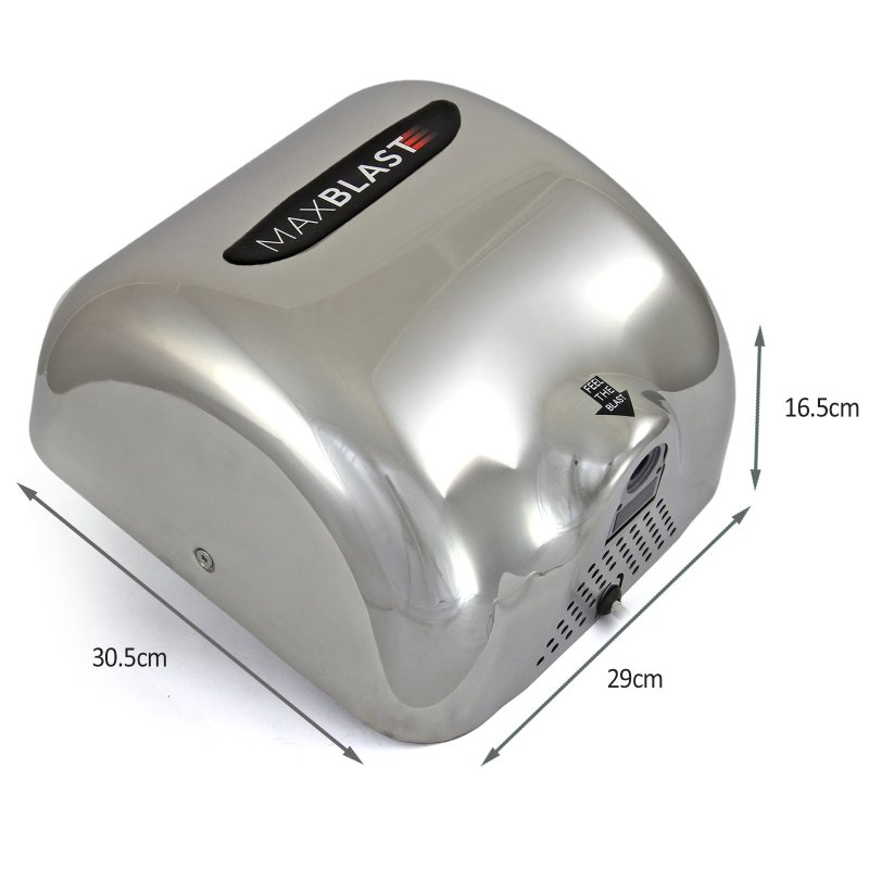 2 x Automatic Hand Dryers / MAXBLAST Electric Commercial Powerful Heavy Duty Fast Toilet Bathroom Wall Mounted Warm Air Dryer Drying Machine