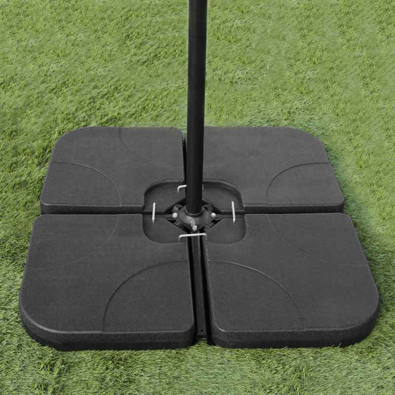 Anthracite 4 Piece Sofa Set With Black Parasol & Base