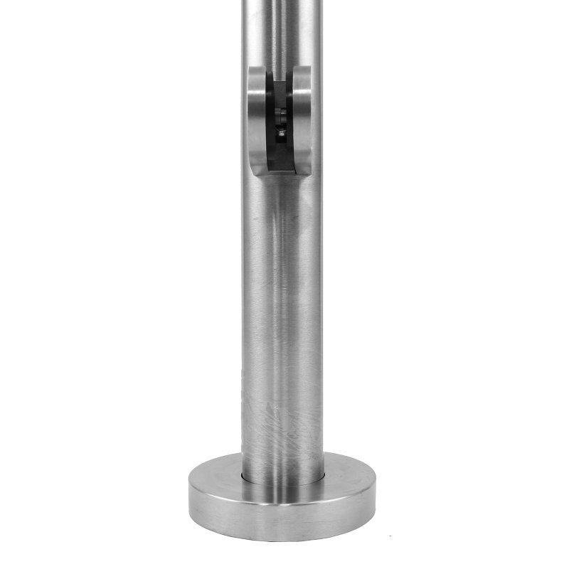 MonsterShop Stainless Steel Balustrade 1100mm High End Post, Decking Landing Staircase, Brushed Metal