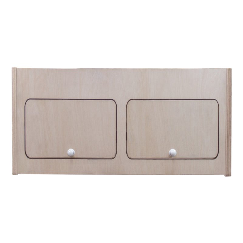 Campervan Overhead Cabinet 2 Door Top Locker Central Divider Camper Van Furniture Storage Lightweight Solid Birch Plywood Unpainted Soft Close Hinges Push Button Locks Pre Drilled Holes Fixing Kit