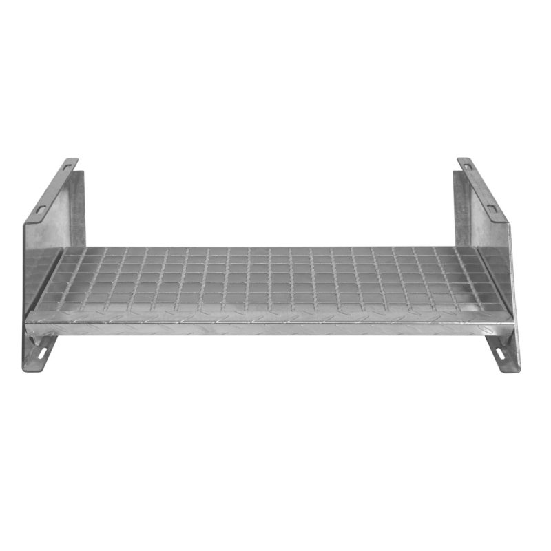 Metal Staircase Additional 1 Step Adjustable Height 90cm / 900mm Wide Galvanised Steel Silver Steps Weatherproof Grate Outdoor Garden Patio Modular Stairs 5mm Rod Thickness FREE Fixing Kit