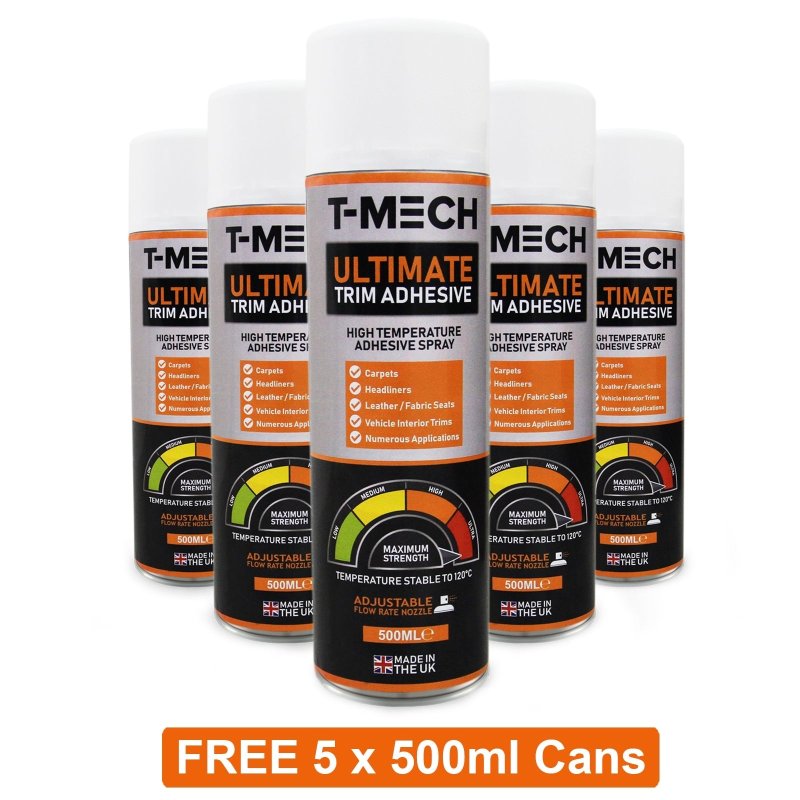 11m2 Van Lining Carpet Super Stretch Kit Camper Motor Homes Black & 5 Heavy Duty Adhesive Glue Spray Cans