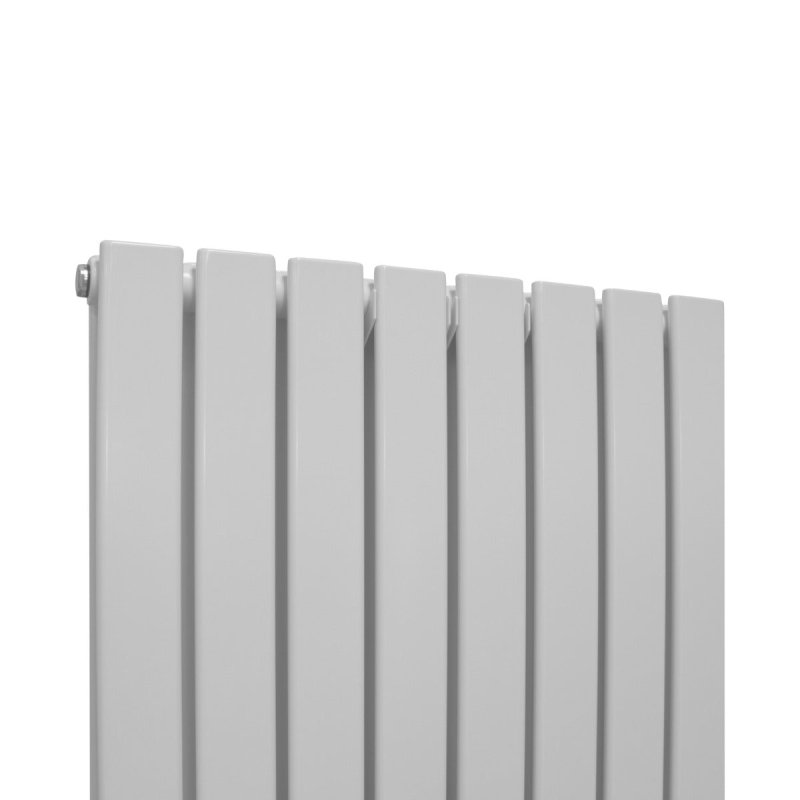 Designer Radiators 180 x 56cm Flat Panel Modern Central Heating Gloss White Vertical Column Double Panel Wall Mounted Slimline Kitchen Living Room Bathroom Commercial Cleaning Brush & Fixing Kit