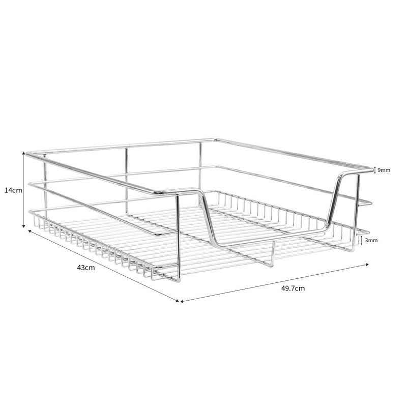 KuKoo 2 x Kitchen Pull Out Soft Close Baskets, 600mm Wide Cabinet, Slide Out Wire Storage Drawers