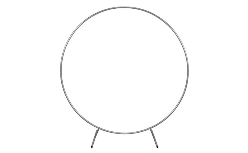 Wedding Moongate Silver Arch 2m/ 200cm  & Weeping Willow Light Up Tree Warm White LED Metal Flat Base Arbour Background Decor Flower Balloon Circle Hoop Frame Outdoor Backdrop  Decoration Prop