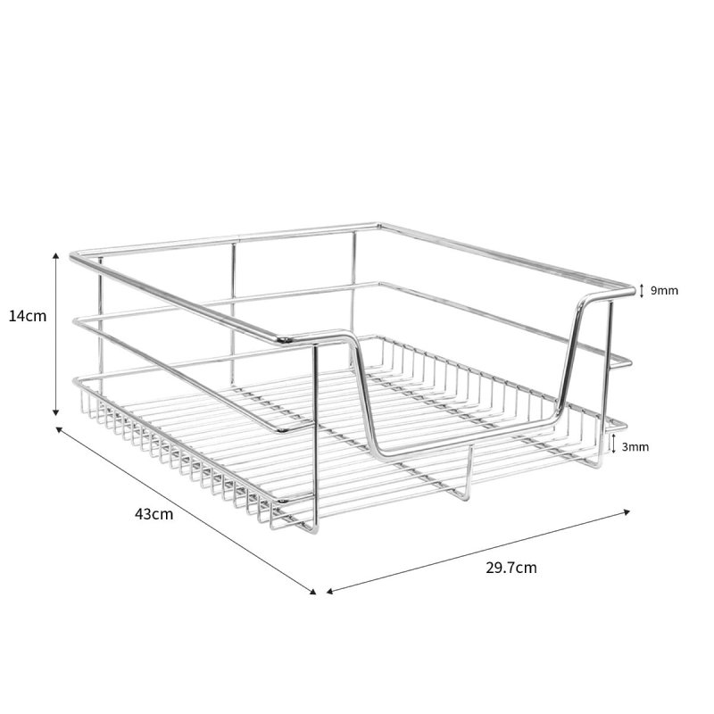 KuKoo 5 x Kitchen Pull Out Soft Close Baskets, 400mm Wide Cabinet, Slide Out Wire Storage Drawers