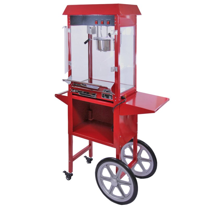 Popcorn Maker Machine / 8 Ounce Large Kukoo Pop Corn Machine With Matching Cart