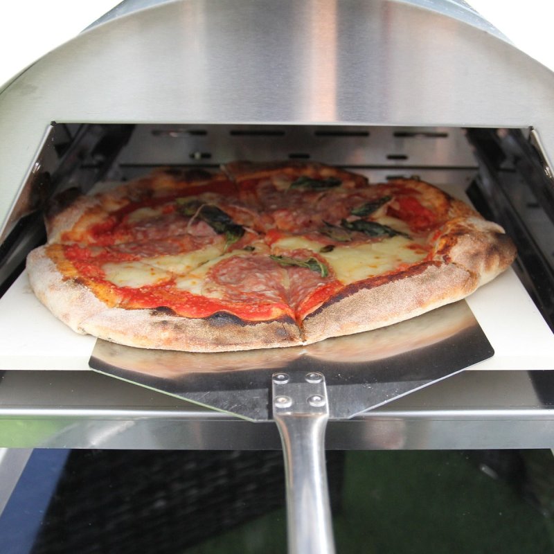 Outdoor Tabletop Pizza Oven Smoker Barbeque Countertop Garden Oven Cooker Portable Grill Stainless Steel | Pizza Peel, Pizza Stone, Pizza Cutter, FREE Rain Cover