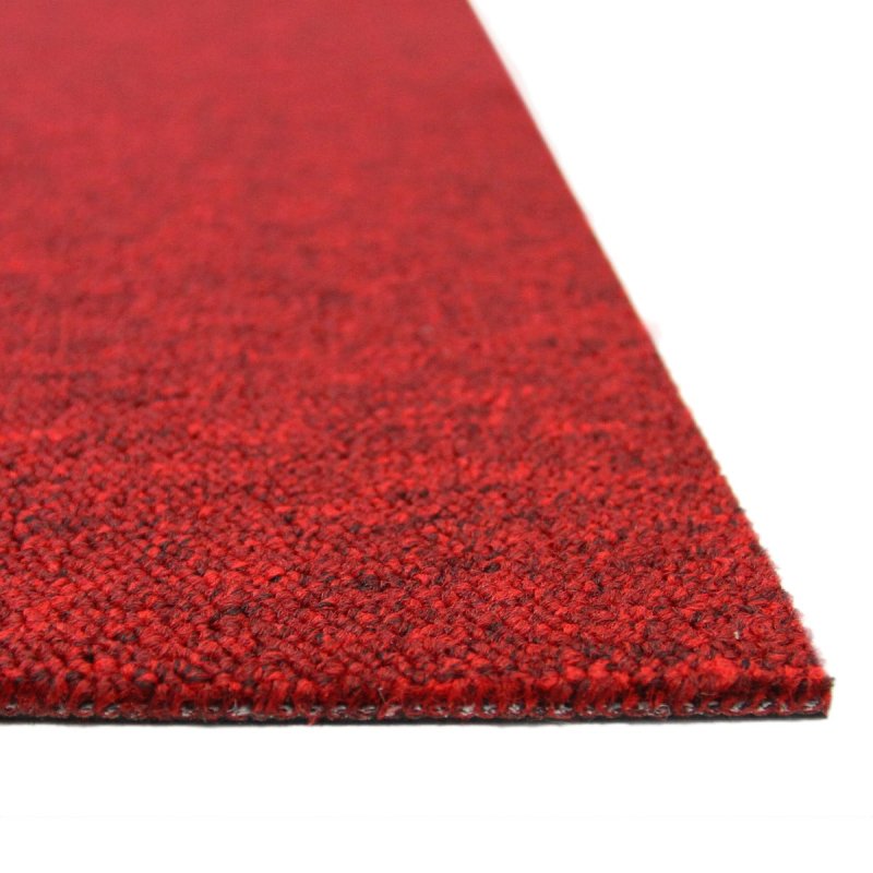 20 x Scarlet Red Carpet Tiles 5 Square Metres Commercial Hard Wearing Heavy Duty Domestic Premium Office Home Flooring