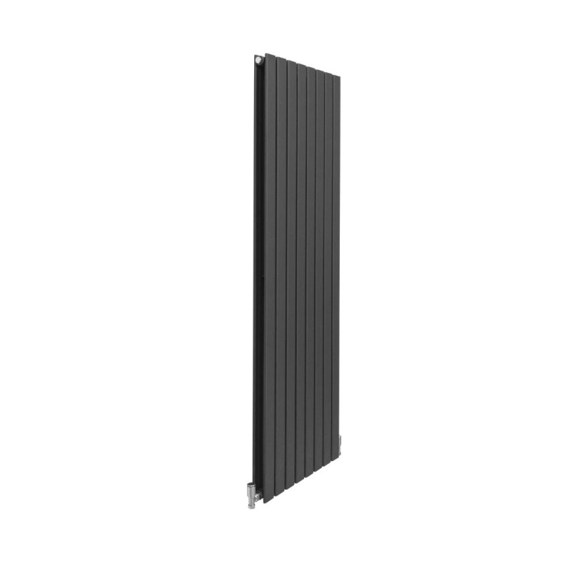 Designer Radiators 160 x 56cm Flat Panel Modern Central Heating Anthracite Grey Vertical Column Double Panel Wall Mounted Slimline Kitchen Living Room Bathroom Commercial Cleaning Brush & Fixing Kit
