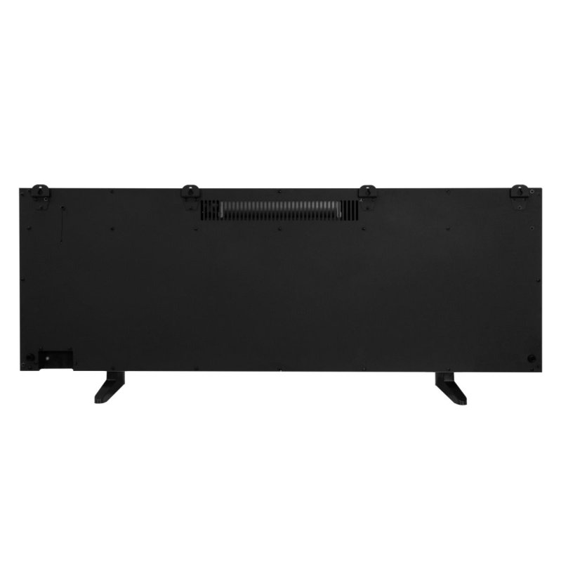 Electric Wall Mounted Inset LED Black Fireplace Free Standing 60" 950W 1850W 12 Colours Timer Remote Adjustable Brightness Pebbles Clear Crystals Log Effect 3D Flame 15 – 35 Degrees C Fixing Kit