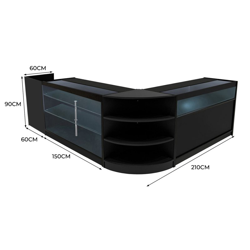Hyperion LED Shop Counter Set K1500, B1500, TB60 & LM60 - Black