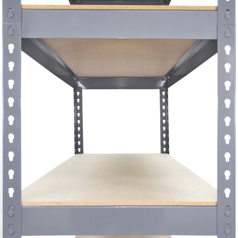 3 x Grey Racking Bay Unit 5 Tier Heavy Duty Steel Metal 200kg capacity Per Shelf Garage Shelves Storage Warehouse Shed Workshop Boltless Shelving 120 x 50 x 180cm Free Rubber Mallet