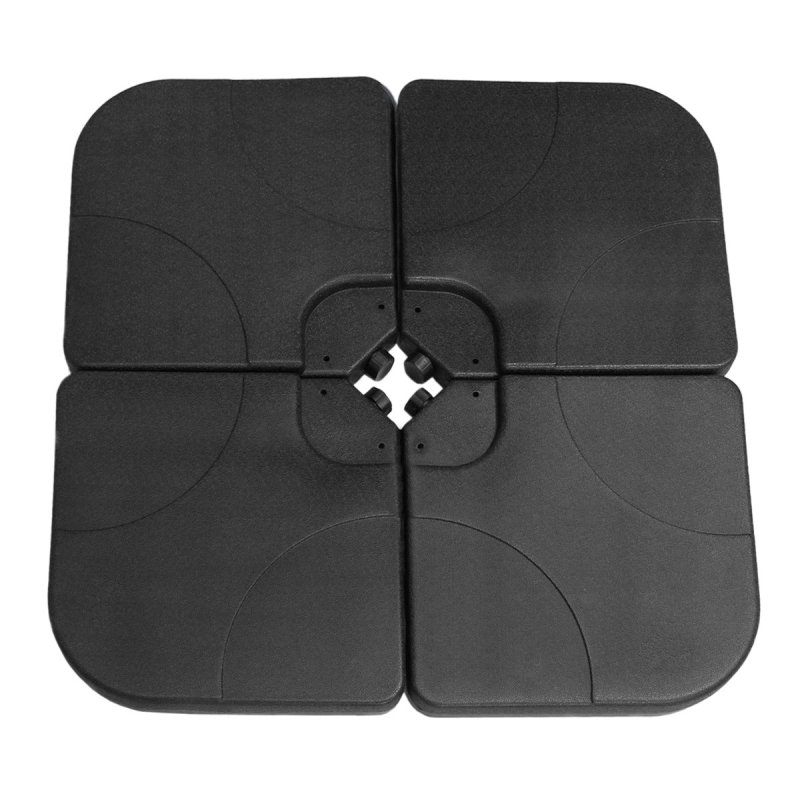 Monster Shop Dark Grey Cantilever Parasol Base Garden Patio Outdoor Umbrella Weight Stand Sand Water Filled Garden Furniture 105cm x 105cm x 7cm