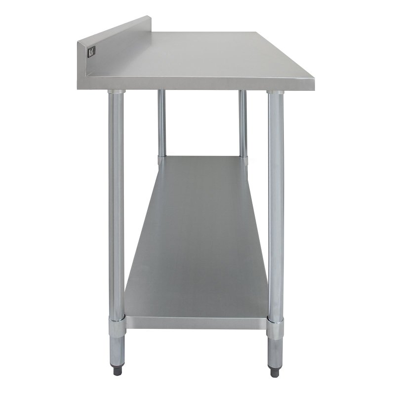 Prep Bench With Double Over-shelf Commercial Heavy Duty Work Table Kitchen Prep-table Stainless Steel Commercial Home Preparation Worktop 6ft