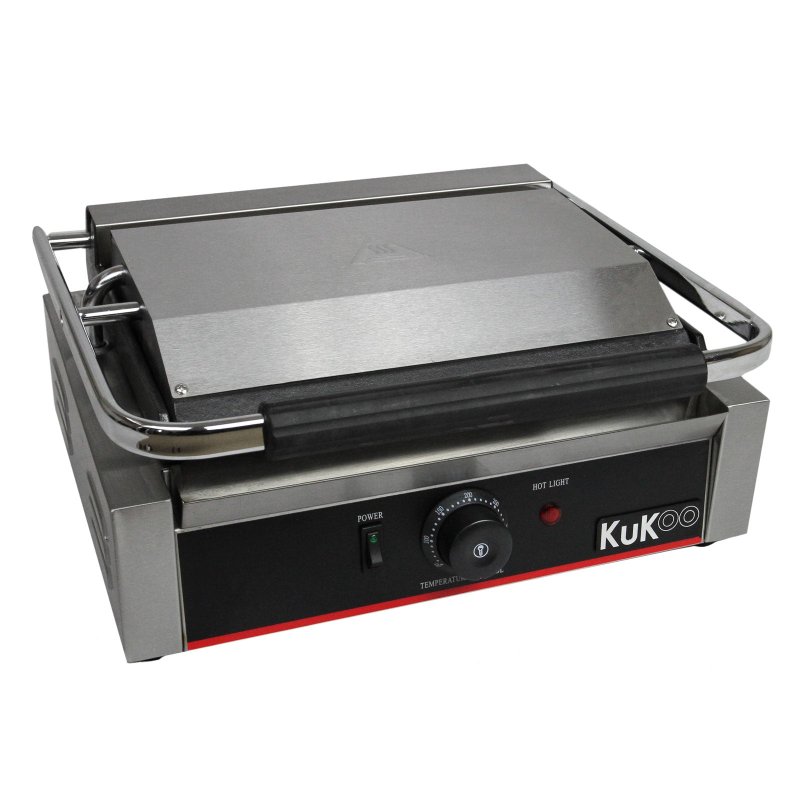 KuKoo Grooved Panini Press Ribbed Contact Grill Toaster Sandwich Maker Commercial Catering Machine