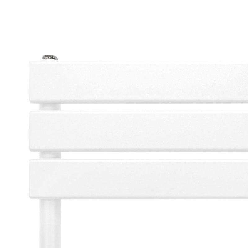Vertical Towel Radiator Designer Flat Panel 1200mm x 500mm Bathroom Heated Rail Gloss White Central Heating Ladder Heater Wall Mounted Carbon Steel FREE Cleaning Brush Fixing Kit & Brackets