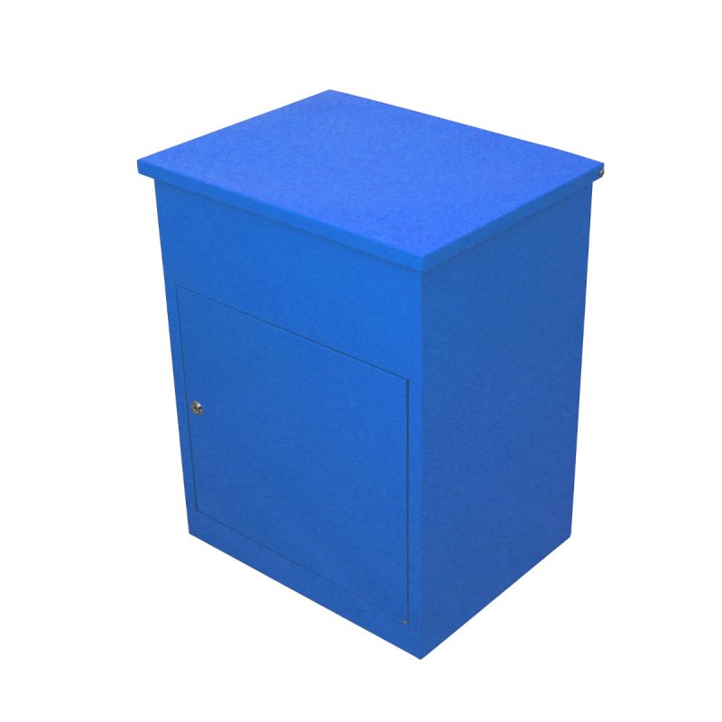 Parcel Post Box Lockable Wall Mounted Secure Large Outdoor Letter Smart Mail Drop Box Weatherproof Galvanised Steel | 5 Keys | 580 x 460 x 360mm - Blue