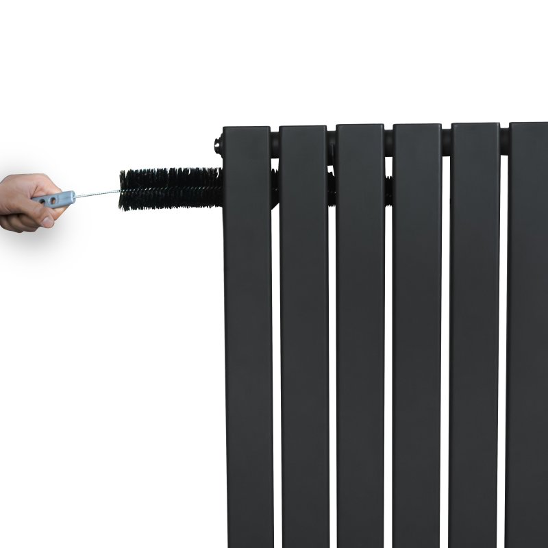Flat Single Column Radiator - 600 x 1190mm - Anthracite Grey